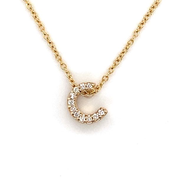 14K Yellow Gold Diamond Initial Pendant Hannoush Jewelers, Inc. Albany, NY