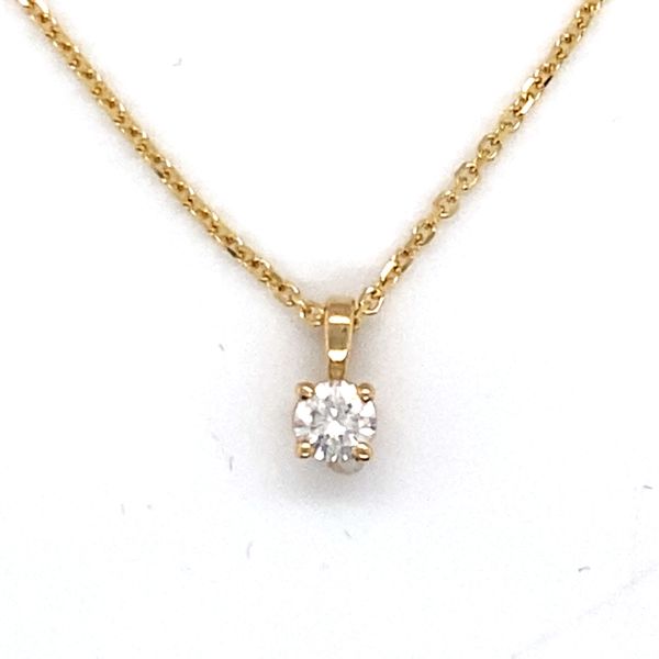 14K Yellow Gold Diamond Solitaire Pendant Hannoush Jewelers, Inc. Albany, NY