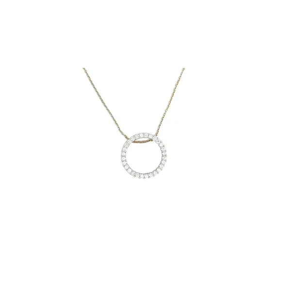 14K Yellow Gold Circle Diamond Pendant Hannoush Jewelers, Inc. Albany, NY