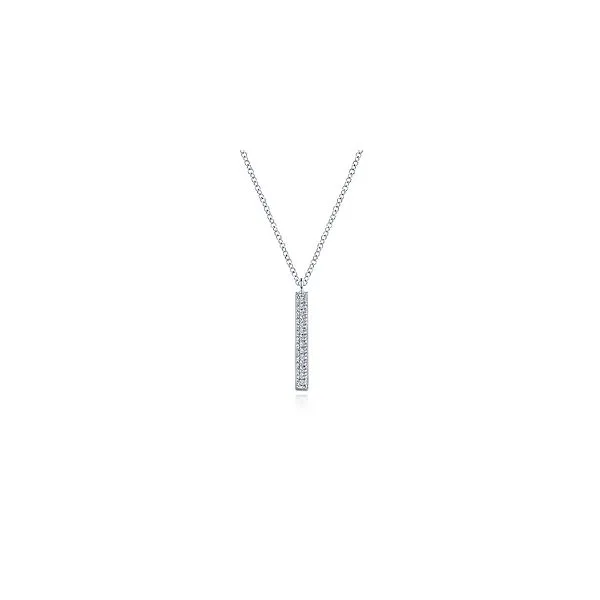 14K White Gold Diamond Bar Necklace Hannoush Jewelers, Inc. Albany, NY