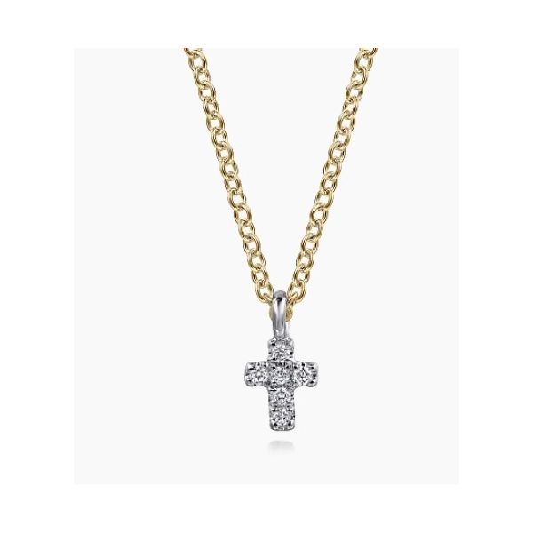 14K Yellow & White Gold Diamond Cross Pendant Hannoush Jewelers, Inc. Albany, NY