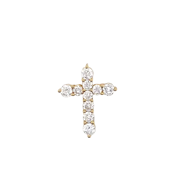 14K Yellow Gold Diamond Cross Pendant Image 2 Hannoush Jewelers, Inc. Albany, NY
