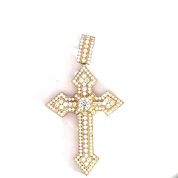 14K Yellow Gold Diamond Cross Pendant Hannoush Jewelers, Inc. Albany, NY