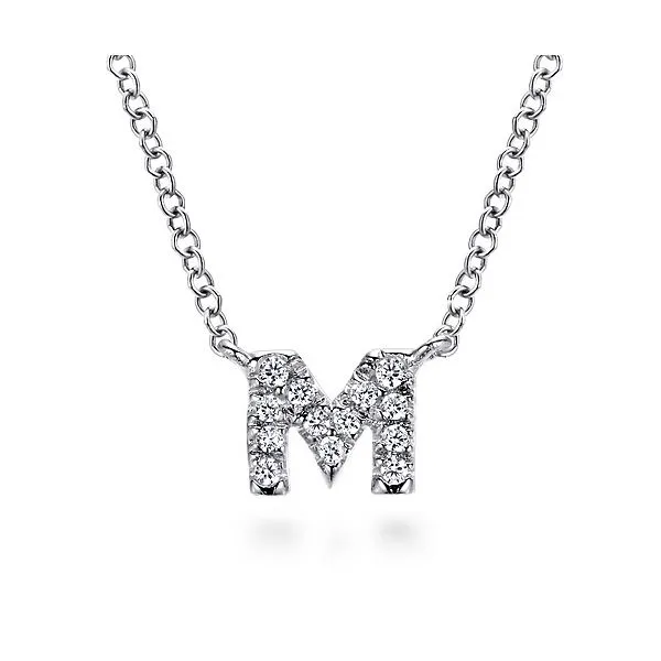 14K White Gold Diamond Initial Pendant Hannoush Jewelers, Inc. Albany, NY
