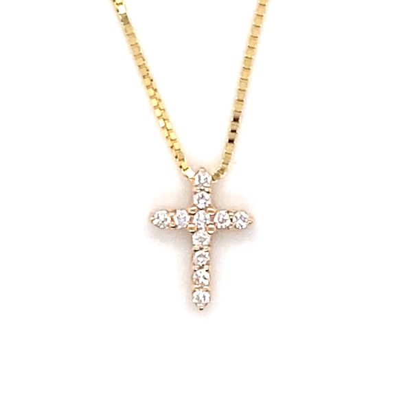 14K Yellow Gold Diamond Cross Pendant Hannoush Jewelers, Inc. Albany, NY