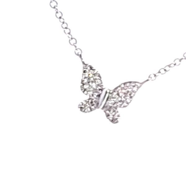 14K White Gold Diamond Butterfly Necklace Hannoush Jewelers, Inc. Albany, NY