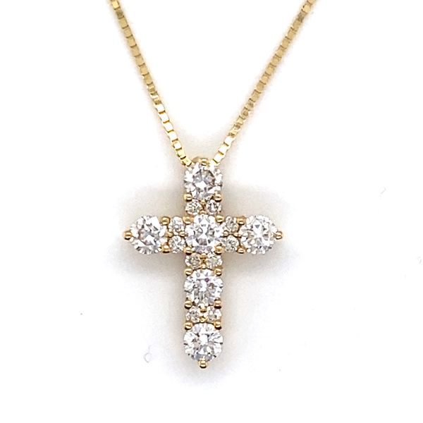 18Kt Yellow Gold Diamond Cross Pendant Hannoush Jewelers, Inc. Albany, NY