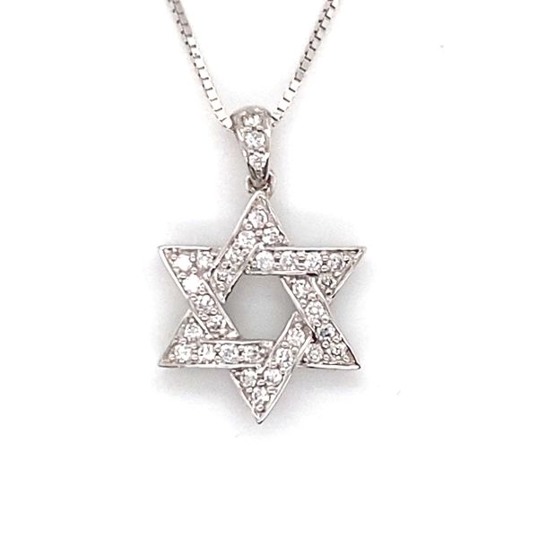 18Kt White Gold Star of David Pendant Hannoush Jewelers, Inc. Albany, NY