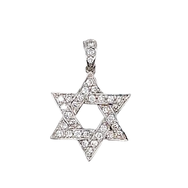 18Kt White Gold Star of David Pendant Hannoush Jewelers, Inc. Albany, NY