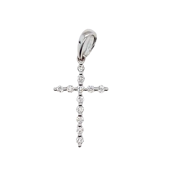 18K White Gold Diamond Cross Pendant Hannoush Jewelers, Inc. Albany, NY