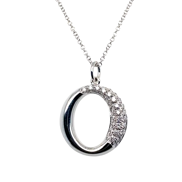 14Kt White Gold Diamond Circle Pendant Hannoush Jewelers, Inc. Albany, NY