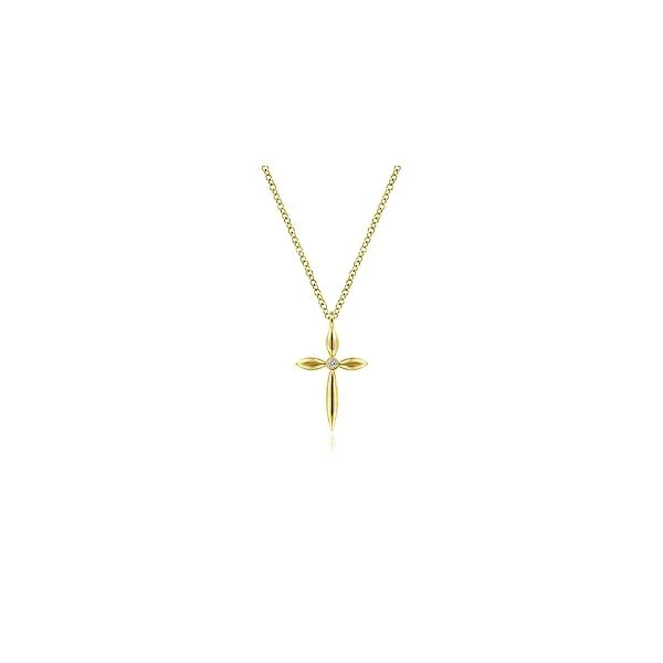 14K Yellow Gold Diamond Cross Pendant Hannoush Jewelers, Inc. Albany, NY