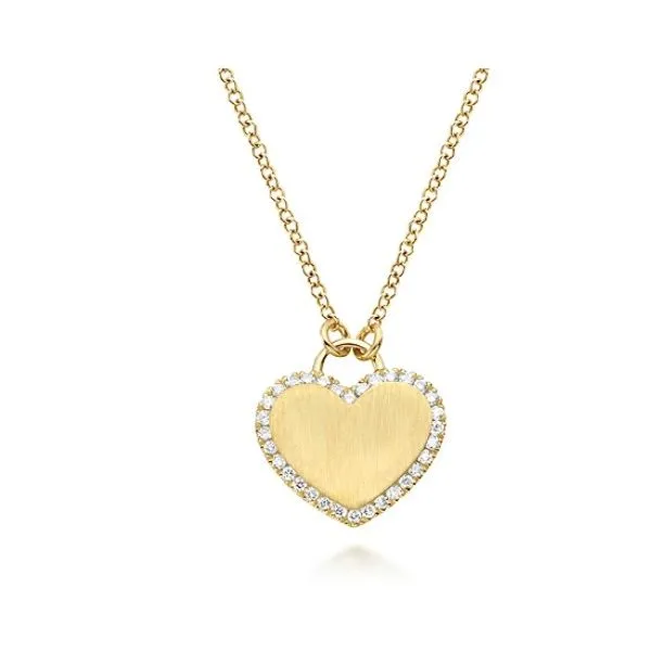 14K Yellow Gold Diamond Heart Pendant Hannoush Jewelers, Inc. Albany, NY