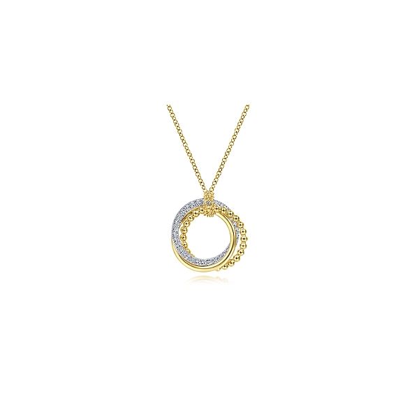 14K Two Tone Gabriel Diamond Circle Pendant Hannoush Jewelers, Inc. Albany, NY