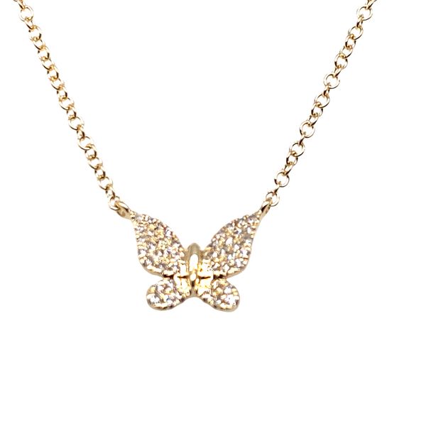 14K Yellow Gold Diamond Butterfly Necklace Hannoush Jewelers, Inc. Albany, NY