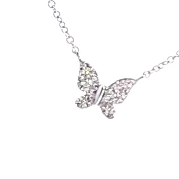 14K White Gold Diamond Butterfly Necklace Hannoush Jewelers, Inc. Albany, NY