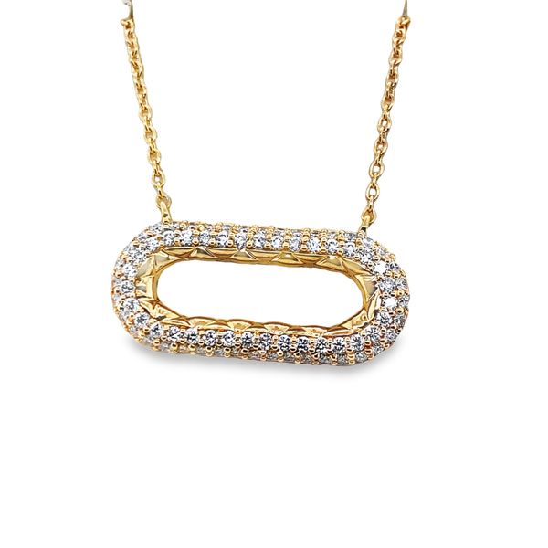 14K Yellow Gold Sideway Loop Diamond Pendant Hannoush Jewelers, Inc. Albany, NY
