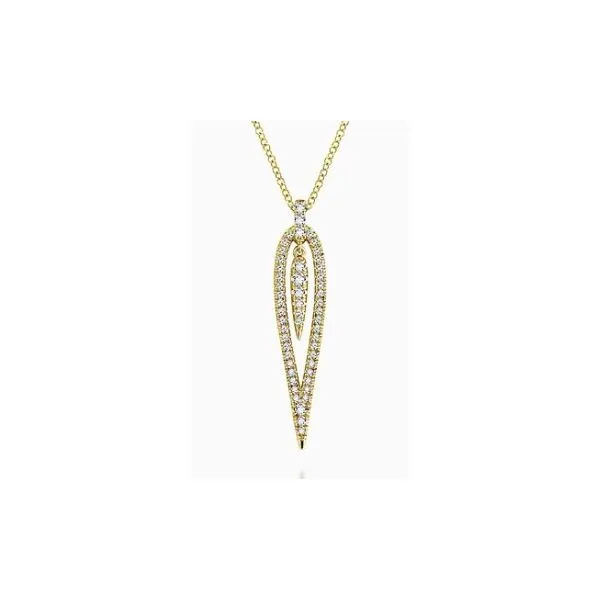 14K Yellow Gold Teardrop Diamond Necklace Hannoush Jewelers, Inc. Albany, NY