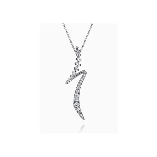 Gabriel & Co 14K White Gold Diamond Pendant Necklace Hannoush Jewelers, Inc. Albany, NY