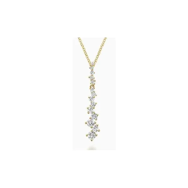Gabriel & Co 14K Yellow Gold Diamond Journey Necklace Hannoush Jewelers, Inc. Albany, NY