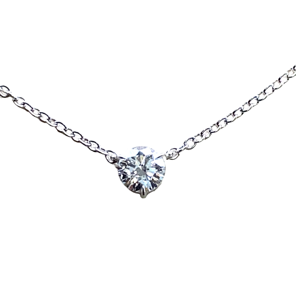 14K White Gold Diamond Solitaire Pendant Hannoush Jewelers, Inc. Albany, NY