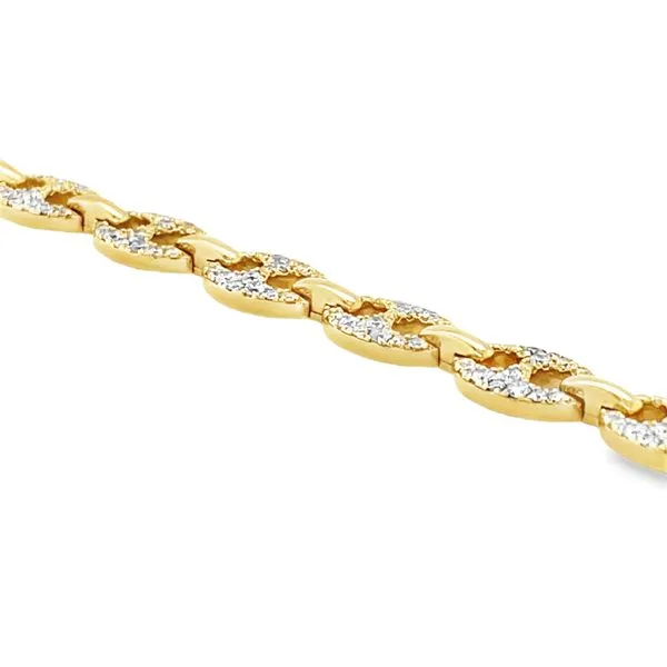 LDS 18K Yellow Gold Gucci Ink Style Bracelet with Diamonds Image 2 Hannoush Jewelers, Inc. Albany, NY