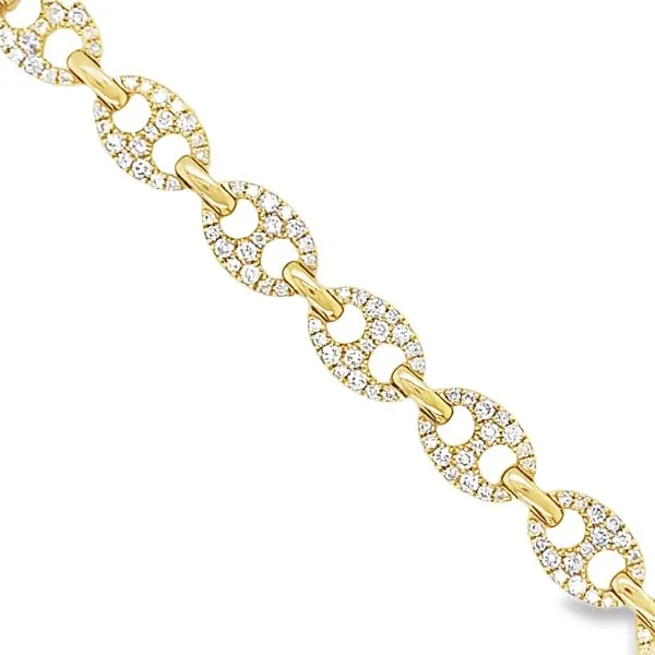 LDS 18K Yellow Gold Gucci Ink Style Bracelet with Diamonds Hannoush Jewelers, Inc. Albany, NY