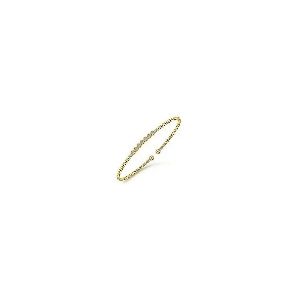 14K Yellow Gold Bujukan 7 Diamond Open Bangle Bracelet Hannoush Jewelers, Inc. Albany, NY