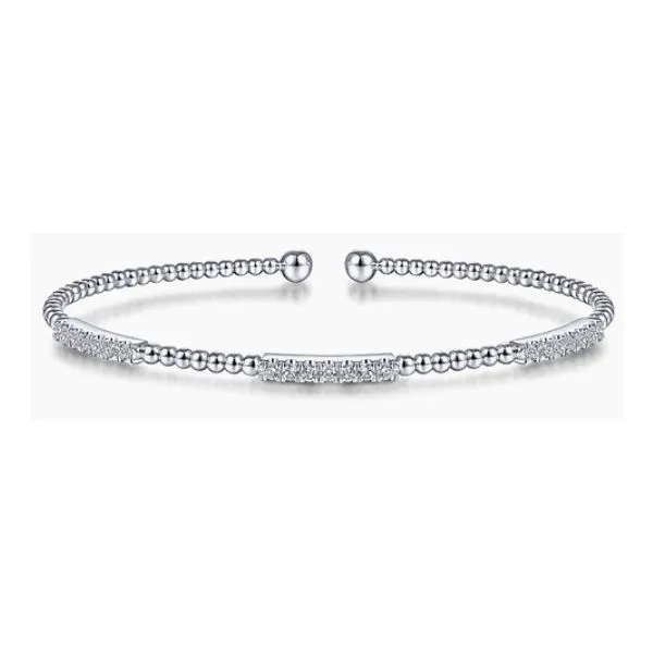 White Gold Diamond Stations Cuff Bracelet Hannoush Jewelers, Inc. Albany, NY