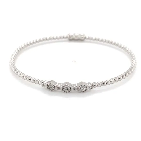 14K White Gold Diamond Bangle Bracelet Hannoush Jewelers, Inc. Albany, NY