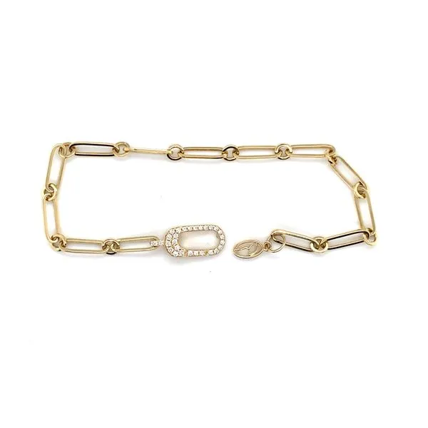 A. Jaffe 14K Yellow Gold Link Bracelet with Diamond Lock Hannoush Jewelers, Inc. Albany, NY