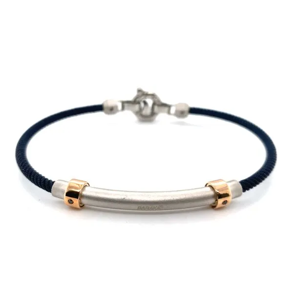 Rose Gold, Silver, and Stainless Steel Men's Bracelet Hannoush Jewelers, Inc. Albany, NY