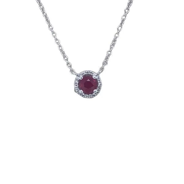 Ruby Halo Pendant Necklace Hannoush Jewelers, Inc. Albany, NY
