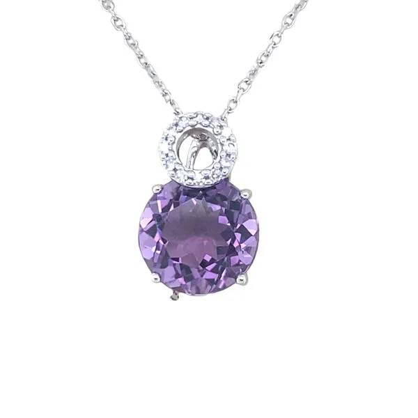 Amethyst and Diamond Circle Pendant Necklace Hannoush Jewelers, Inc. Albany, NY