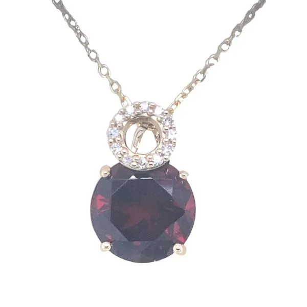 14K Yellow Gold Garnet and Diamond Pendant Necklace Hannoush Jewelers, Inc. Albany, NY
