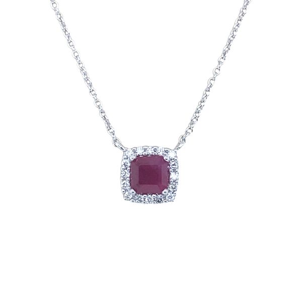 14K White Gold Ruby and Diamond Pendant Hannoush Jewelers, Inc. Albany, NY