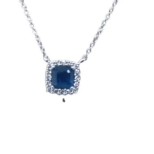 14K White Gold Sapphire and Diamond Pendant Necklace Hannoush Jewelers, Inc. Albany, NY