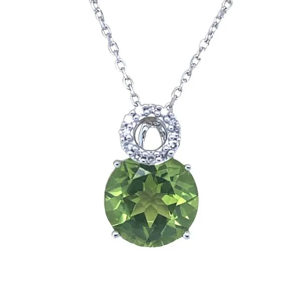 14K White Gold Peridot and Diamond Pendant Necklace Hannoush Jewelers, Inc. Albany, NY