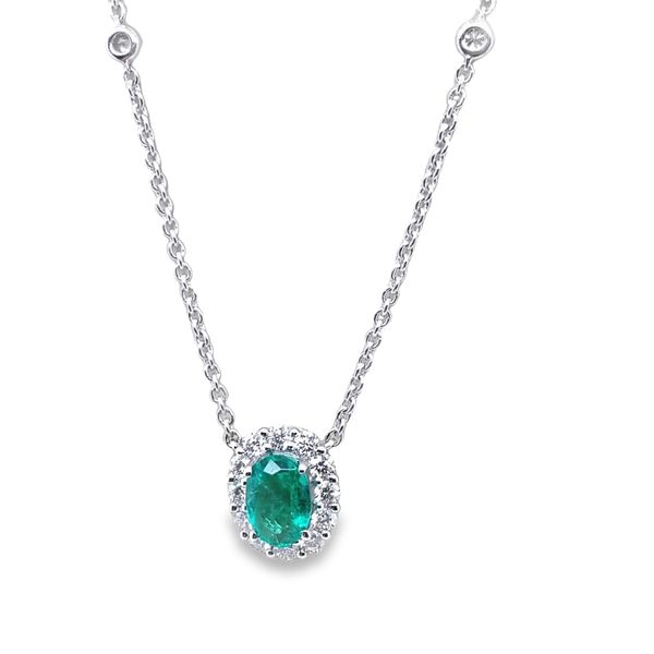 18K White Gold Emerald Diamond Pendant Hannoush Jewelers, Inc. Albany, NY