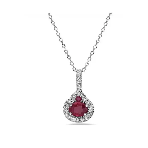 14K Yellow Gold Ruby Pendant Necklace Hannoush Jewelers, Inc. Albany, NY