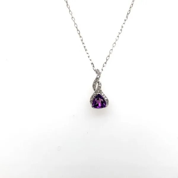 14K White Gold Amethyst and Diamond Musical Note Shape Necklace Hannoush Jewelers, Inc. Albany, NY