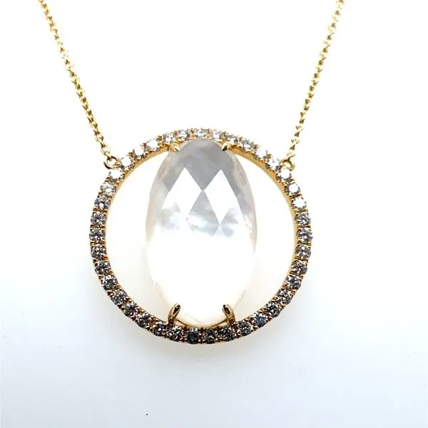 Doves 18K Yellow Gold Circle Diamond Pendant Necklace Hannoush Jewelers, Inc. Albany, NY
