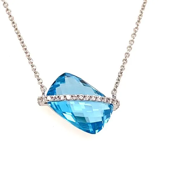14K White Gold Blue Topaz Necklace Hannoush Jewelers, Inc. Albany, NY