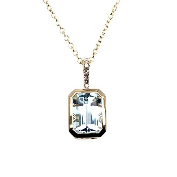 14K Yellow Gold Aquamarine Pendant Necklace Hannoush Jewelers, Inc. Albany, NY