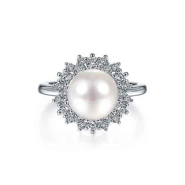 14K WG Pearl & Diamond Ring Hannoush Jewelers, Inc. Albany, NY