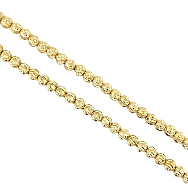 14K Yellow Gold 24-Inch Diamond Cut Moon Chain Hannoush Jewelers, Inc. Albany, NY