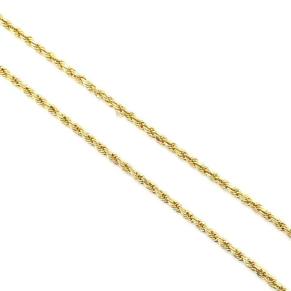 14K Yellow Gold 18-Inch Diamond Cut Rope Chain Hannoush Jewelers, Inc. Albany, NY