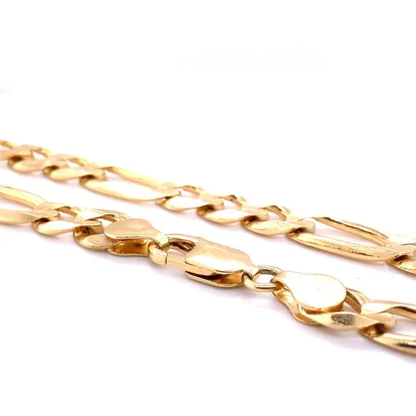 14K Yellow Gold Figaro Link Chain 24" Image 2 Hannoush Jewelers, Inc. Albany, NY