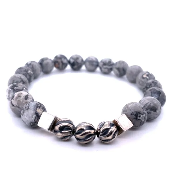 Map Jasper Beaded Stretch Bracelet Hannoush Jewelers, Inc. Albany, NY