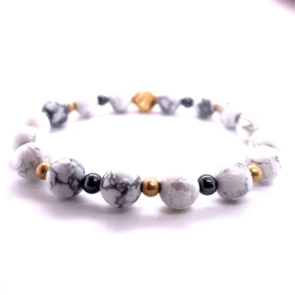 White Howlite and Hematite Bracelet Hannoush Jewelers, Inc. Albany, NY